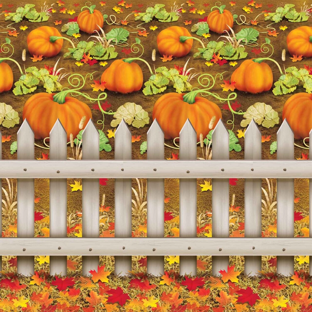 Beistle Pack of 6 Orange Pumpkin Patch Photo Backdrop Party Decoration 30'
